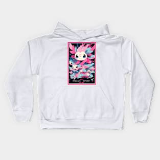 Cute Axolotl Anime Art Design | Cute Animals | Axolotl Hentaii Chibi Kawaii Design Kids Hoodie